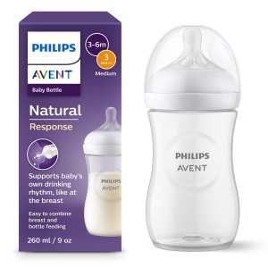 Biberon Philips Avent Natural Response SCY90301 260 ml Anti-colici BPA-Free pentru nou-nascuti