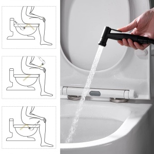 Bidet cu dus GRIFEMA G154, negru, din otel inoxidabil, instalare usoara - Img 6