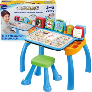 Birou interactiv VTech 6-in-1 cu husa si 5 carti de invatare