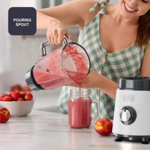 Black+Decker - Blender BXJB1002E 1000W | Recipient de sticla de 1,5 litri | Lame din otel inoxidabil din 4 piese | Functia de zdrobire a ghetii | 2 viteze + impuls | Poate fi spalat in masina de spalat vase | Sistem de siguranta - Img 6