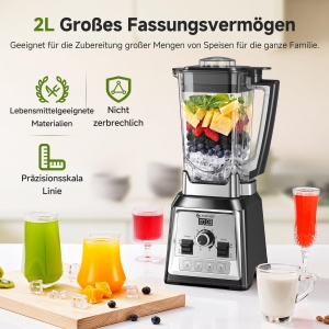 Blender AMZCHEF 2000W, Capacitate 2L, BPA-Free - Img 2