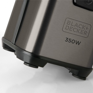 Blender Black+Decker + Decker, functie puls, vas din plastic cu 1,5 l, lame din otel inoxidabil cu 4 caneluri, detasabil si usor de curatat gri BXJBA350E - Img 5