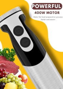 Blender de mana MegaWise Pro Titanium 5 in 1, 800 W, 12 viteze, Negru - Img 4