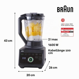 Blender de masa Braun PowerBlend 9 JB9040BK, 1600W, 2L, 18 programe - Img 5