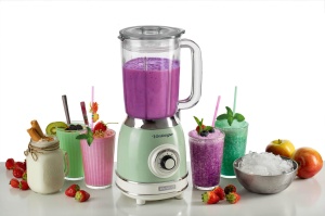 Blender din sticla Ariete Vintage 583, blender multifunctional retro cu 4 lame, 4 viteze + functie puls, functie concasor de gheata, capacitate 1,5 litri, 1000W, verde - Img 2