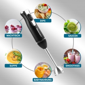 Blender Elite Gourmet EHB1015, 500 W, 2 viteze, inox, negru - Img 6