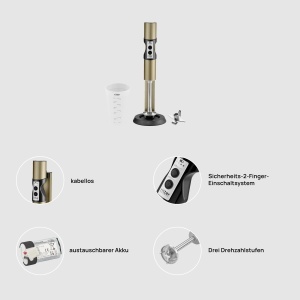 Blender fara fir Ritter Stilo 7, acumulator, 3 viteze, maro inchis - Img 3