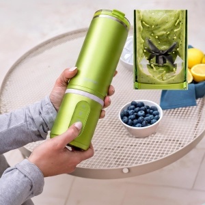 Blender portabil Cecotec Shake2Go Lagoon, 180 W, 600 ml, metalic - Img 9