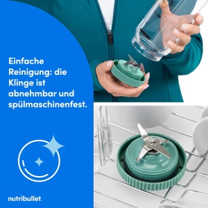 Blender portabil Nutribullet Flex 590ml, USB-C, design modern, culoare verde - Img 7