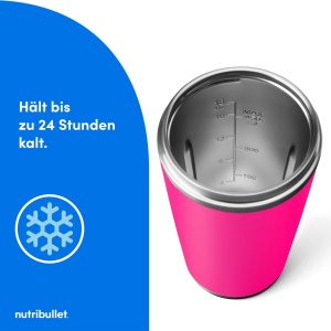 Blender portabil Nutribullet Flip, 590 ml, inox, roz, kabellos, 14 mixuri - Img 4
