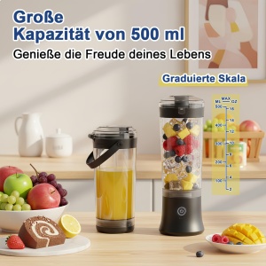 Blender portabil TopEsct, 500 ml, 270 W, negru - Img 2