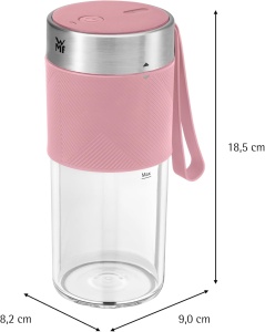 Blender portabil WMF Kuchenminis Mix on the Go, 300 ml, 20.000 RPM, roz - Img 7