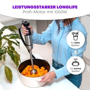 Blender ProfiCook PC-SM 1094, 1000W, inox, 27 cm, 4 cutite - Img 4