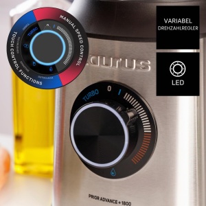 Blender Taurus Prior 1800 W, capacitate 2 L, 6 lame din otel inoxidabil - Img 5