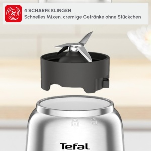 Blender Tefal Mix Move Mini BL15FD 300W 2 sticle Tritan To-Go Design compact ArgintiuGri - Img 7
