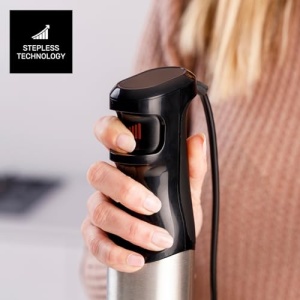 Blenderul de mana Taurus Rocket 1500 Nero Inox | 1500 W | Controlere de capacitate | Design ergonomic | Tija si lame din otel inoxidabil | Gluga de protectie impotriva stropirii | Poate fi spalat in masina de spalat vase - Img 3