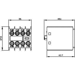 Bloc de comutare electromechanic Siemens 3RH29111FA22, 10A, 230V, 36 x 37.5 x 43.7 mm - Img 3