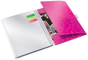 Bloc de notite Leitz 46440023 WOW Be Mobile, A4, linii, roz metallic - Img 2