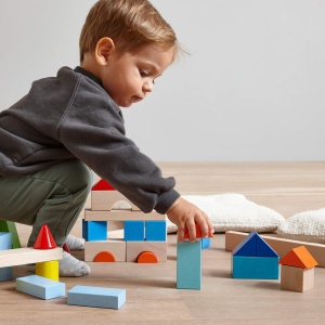 Blocuri de constructie HABA - 46 piese colorate din lemn, pentru copii de la 1 an - Img 2