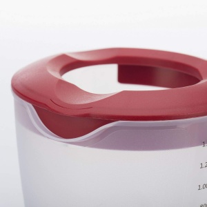 Bol de amestecarecutie de masurare Westmark cu protectie impotriva stropirii capac si turnator plastic volum de umplere 14 litri Helena transparentros - Img 3