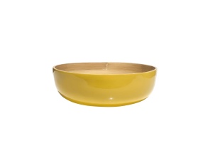 Bol din bambus IBILI, 25 x 8 cm, 2.5 litri, galben
