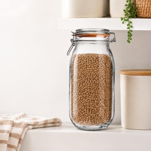 Borcan cu capac Kilner, 2 L, sticla transparenta, design rotund - Img 8