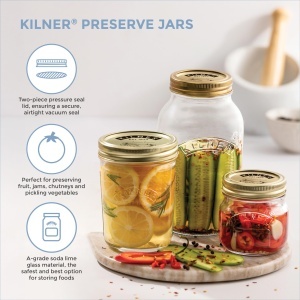 Borcan de conservare Kilner 250 ml cu capac metalic, 100 etans, ideal pentru gemuri - Img 6