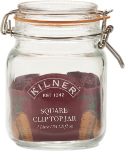 Borcan de sticla Kilner cu capac, 1 L, design patrat, etans - Img 9