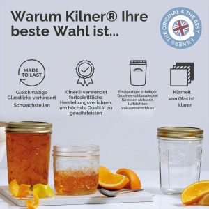 Borcan pentru conservare Kilner, 200ml, din sticla cu capac metalic - Img 6