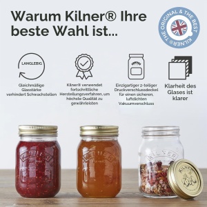 Borcan pentru conserve Kilner 250 ml cu capac metalic, 100 etans - Img 6