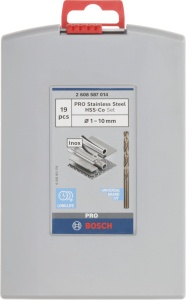 Bosch Professional 19buc. Set de masina de gaurit HSS-Cobalt ProBox (pentru otel inoxidabil, accesorii masina de gaurit/insurubat), diametru: 1,0 - 10,0 - Img 2