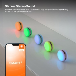 Boxa Bluetooth OSRAM Smart Macaron, Lumina Colorata, Stereo, Portabila, Portocalie - Img 6