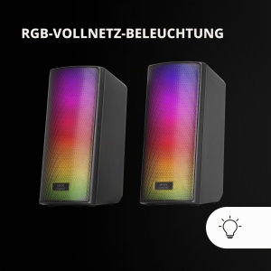 Boxe Bluetooth Mars Gaming MSRGB2, 15W, RGB, USB, Negru - Img 3