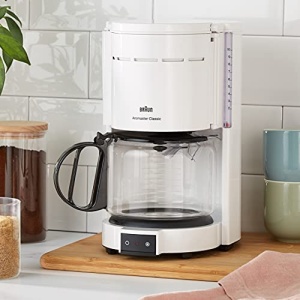 Braun Coffee Machine KF 47 WH - Aparat de cafea cu filtru cu ulcior de sticla pentru cafea clasica la filtru, cafea aromata datorita sistemului OptiBrew, oprire prin picurare, oprire automata, alb - Img 10