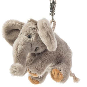 Breloc din plus Schaffer Elefant Sugar, 10 cm, gri, cu carabina