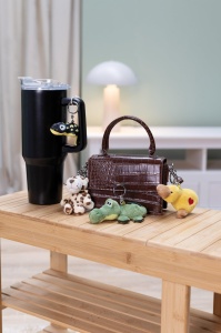 Breloc Leopard NICI 10cm - bej, cu inel metalic pentru rucsac si geanta - Img 5