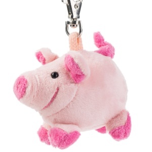 Breloc Plush Porc Loulou Schaffer, 8 cm, Roz-Pink