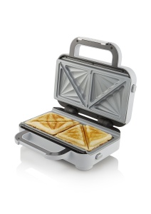 Breville DuraCeramic Sandwich Maker cu farfurii adanci | Prajitor de paine sandwich pentru 2 felii cu temperatura variabila [VST070X], alb - Img 3