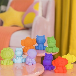 Bright Starts, Figurine de jucarie, TropicAnimals, Figurine cu animale pentru joaca, baie sau in deplasare, usor de prins si de curatat, multicolore - Img 2