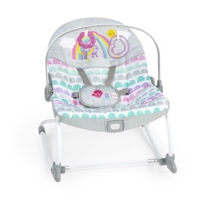 Bright Starts Rosy Rainbow Scaun Balansoar cu Vibratii pentru Nou-Nascuti si Copii pana la 18 kg
