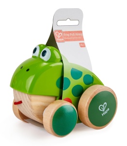 Broasca Hape Fridolin von Hape | Broasca din lemn Fly Eating Pull-Along Jucarie pentru copii mici, culori stralucitoare - Img 6