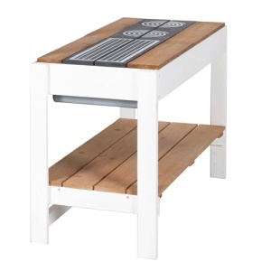 Bucatarie de Joaca Roba pentru Exterior Model Alb-Maro cu Plite BBQ si Accesorii din Lemn Rezistent la Intemperii - Img 2