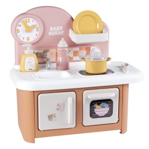 Bucatarie pentru copii Smoby Baby Nurse cuptor si plita, accesoriu inclus, reciclat