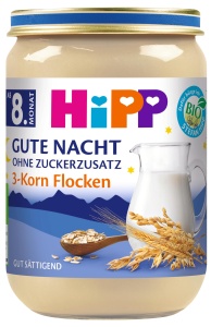 Bucate Bio HiPP Gute Nacht 3-Korn Flocken, 6 x 190g, Fara Zahar Adaugat