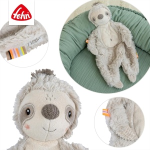 Buclele de Bumbac Fehn Schmusetuch Faultier Jucarie pentru bebelusi, 33 cm, Plus - Img 4
