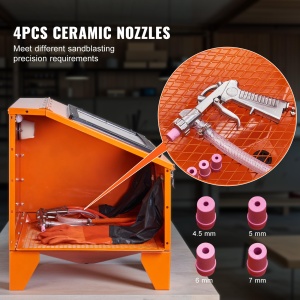 Cabina de sablare VEVOR SBC150 40 Gallon Otel cu pistol si duze ceramice - Img 4