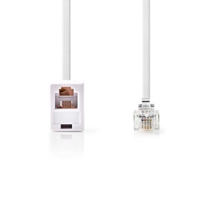 Cablaj telefon RJ11 Nedis, 5m, design plat, culoare alba - Img 2