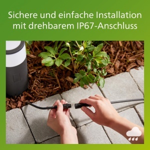 Cablu prelungitor Philips Outdoor 5m 24V IP67 rezistent la apa negru - Img 4