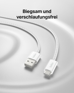 Cablu USB-C Belkin BoostCharge, 1.5m, 15W, Alb - Img 4