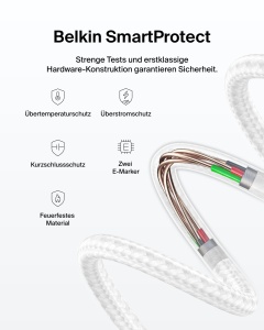 Cablu USB-C Belkin BoostCharge Eco, 2 m, 240 W, Alb - Img 9